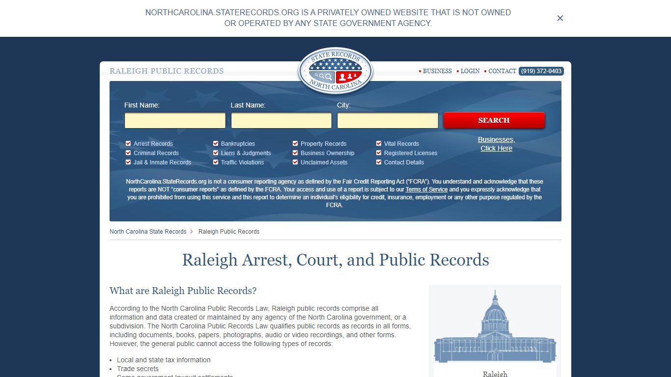 Raleigh Arrest and Public Records - StateRecords.org